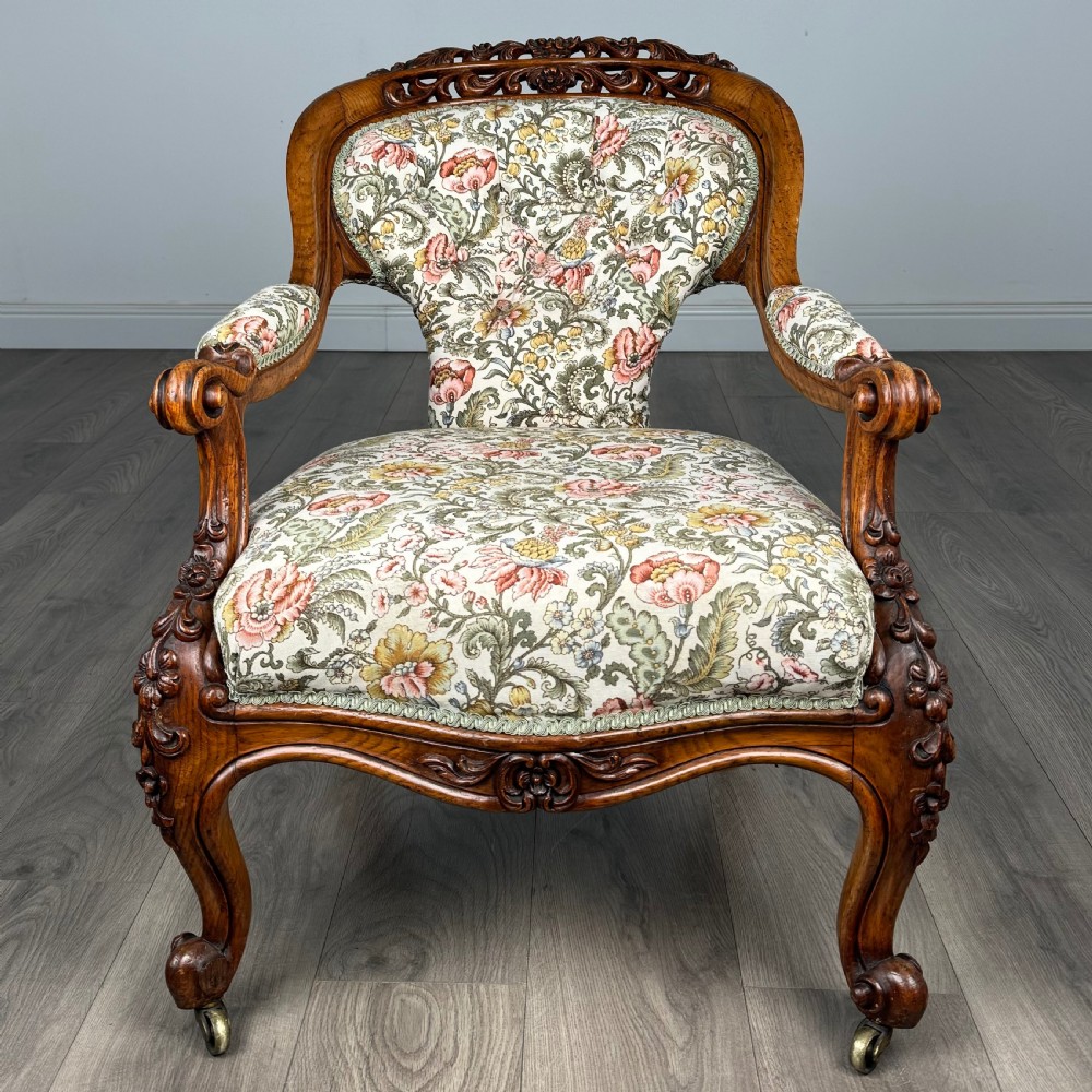 Antique 19th Century Fine Quality Carved Oak Armchair  View VII
