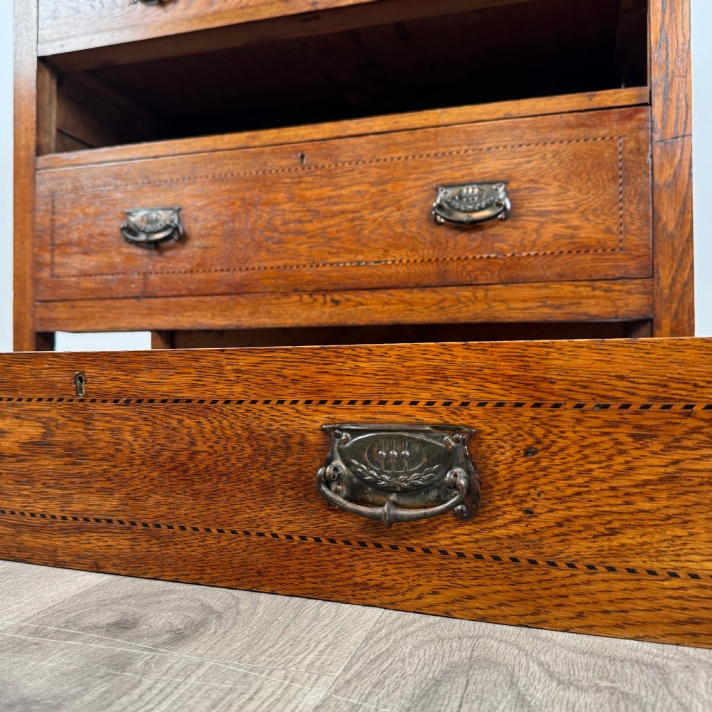 Antique 20th Century Inlaid Chest Of Drawers In Oak 
 View XI