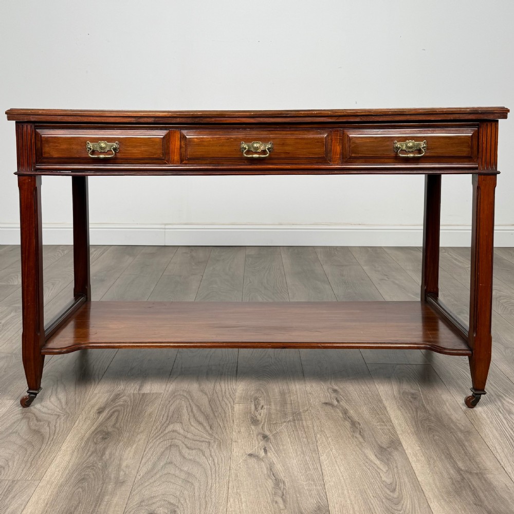 Antique 20th Century Side Table / Writing Table In Walnut 