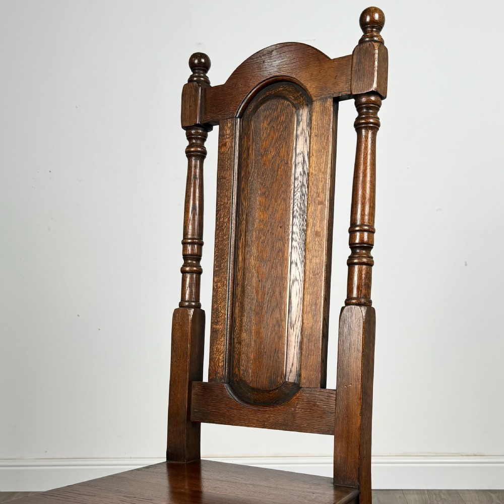 Antique 20th Century Set Of 8 Tudor Style Dining Chairs In Oak  View VII
