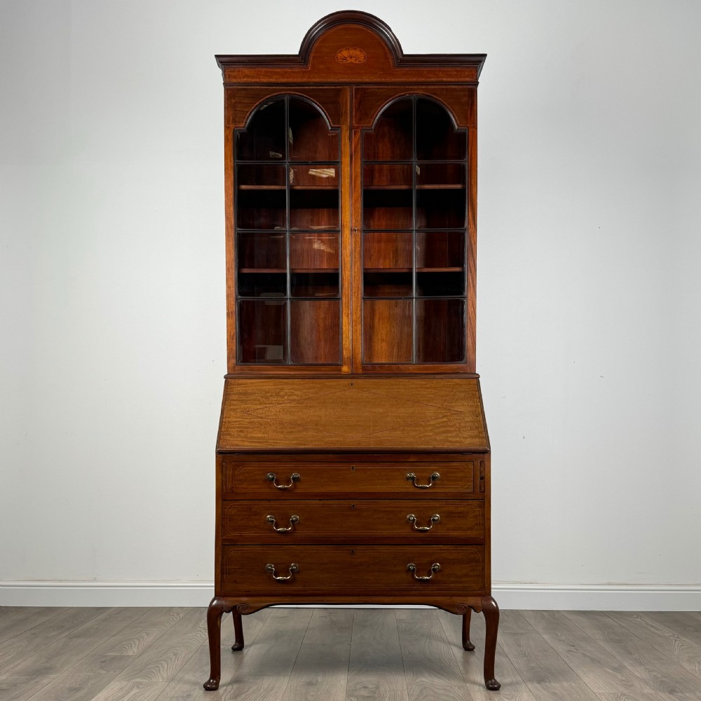  Antique Late 19th Century Bureau Bookcase In Mahogany 
