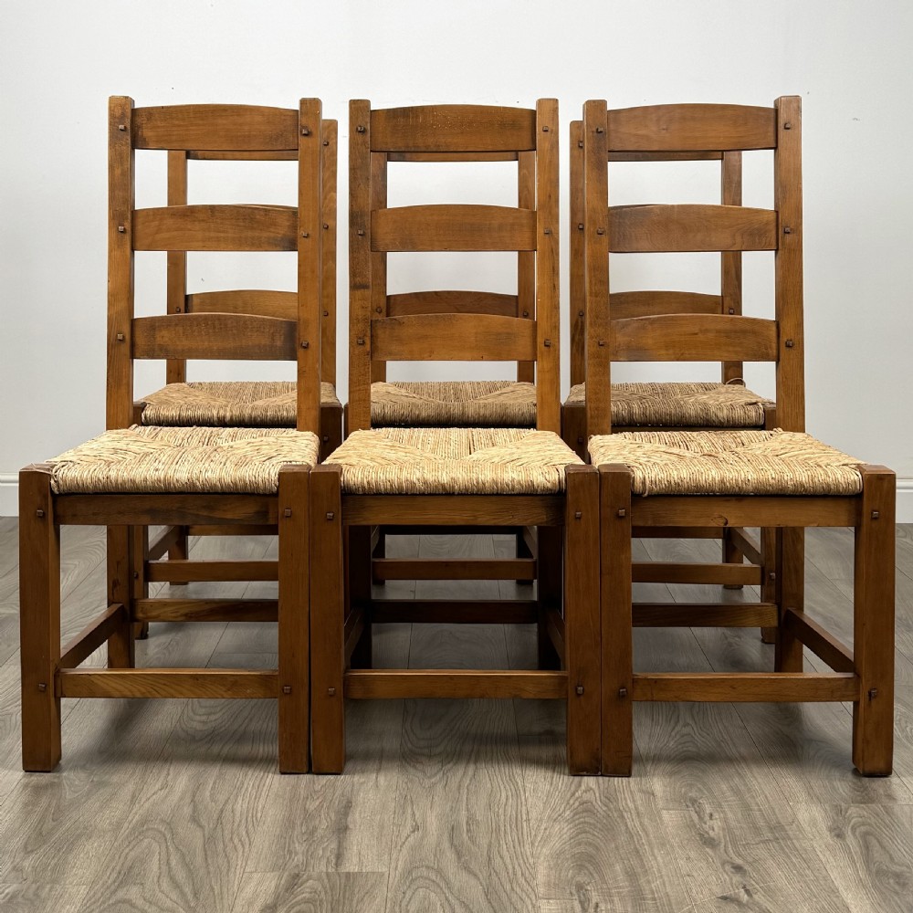 Attractive 20th Century Set Of 6 Dining Chairs In Oak 
