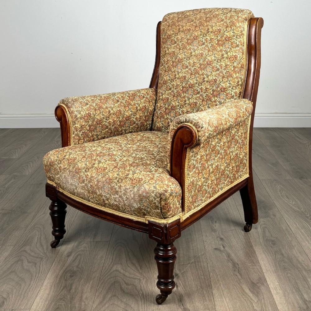 Antique 19th Century Armchair In Mahogany 