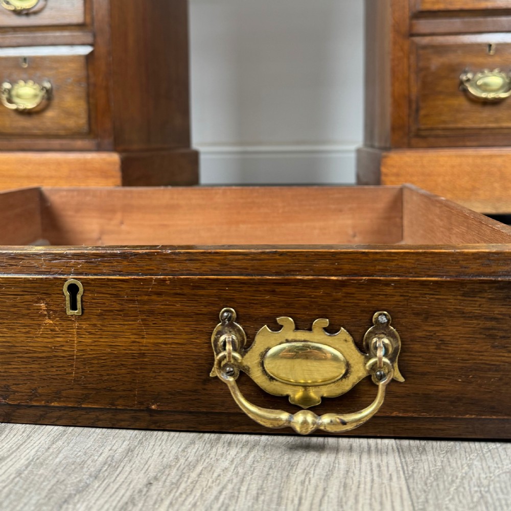  Antique 20th Century Pedestal Desk In Walnut View XI
