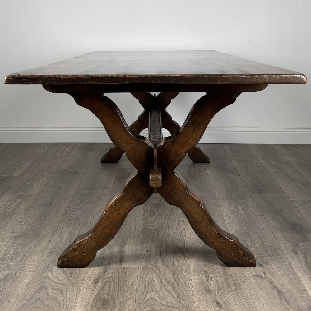 Antique 20th Century Refractory Style Dining Table In Solid Oak 
 View III