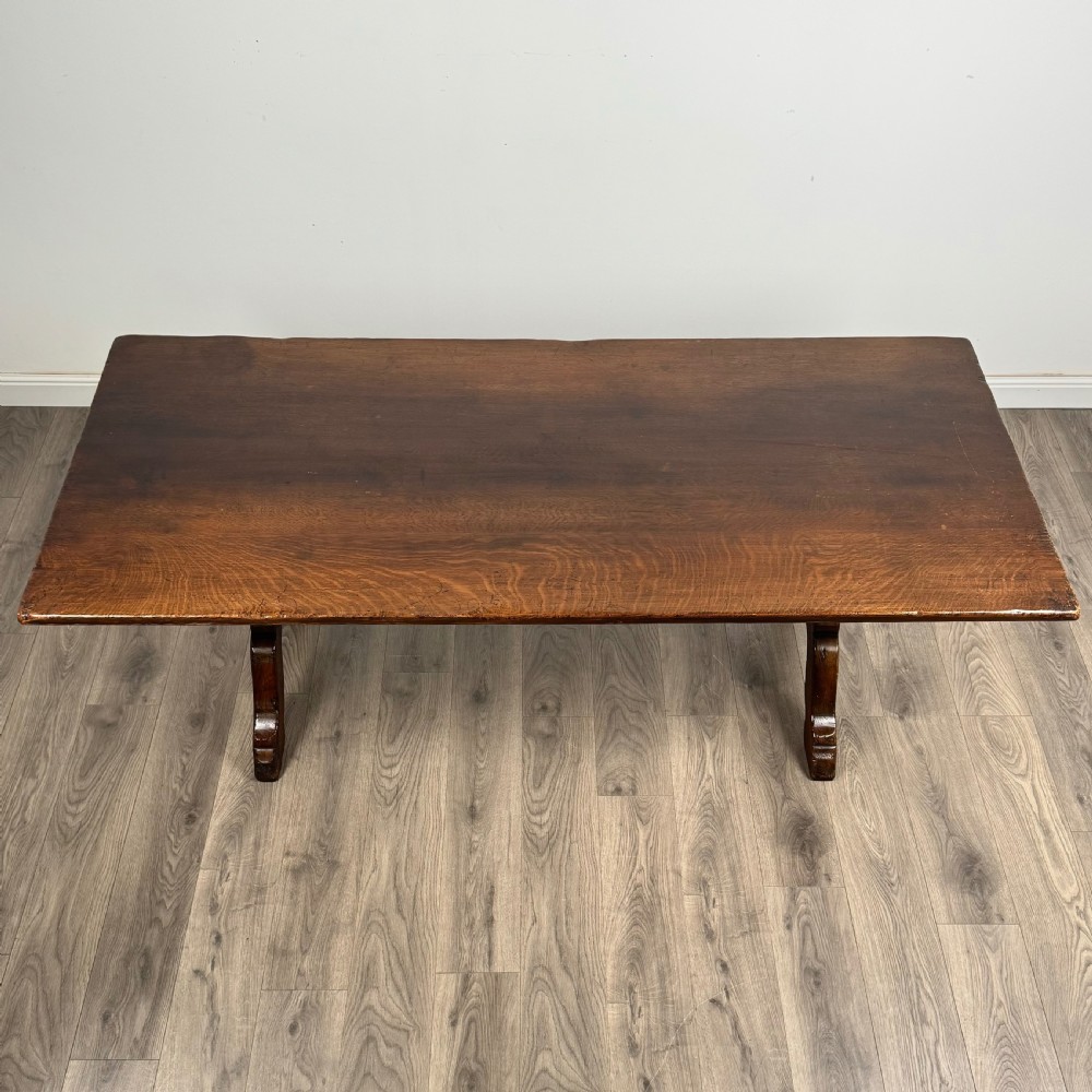 Antique 20th Century Refractory Style Dining Table In Solid Oak 
 View IV