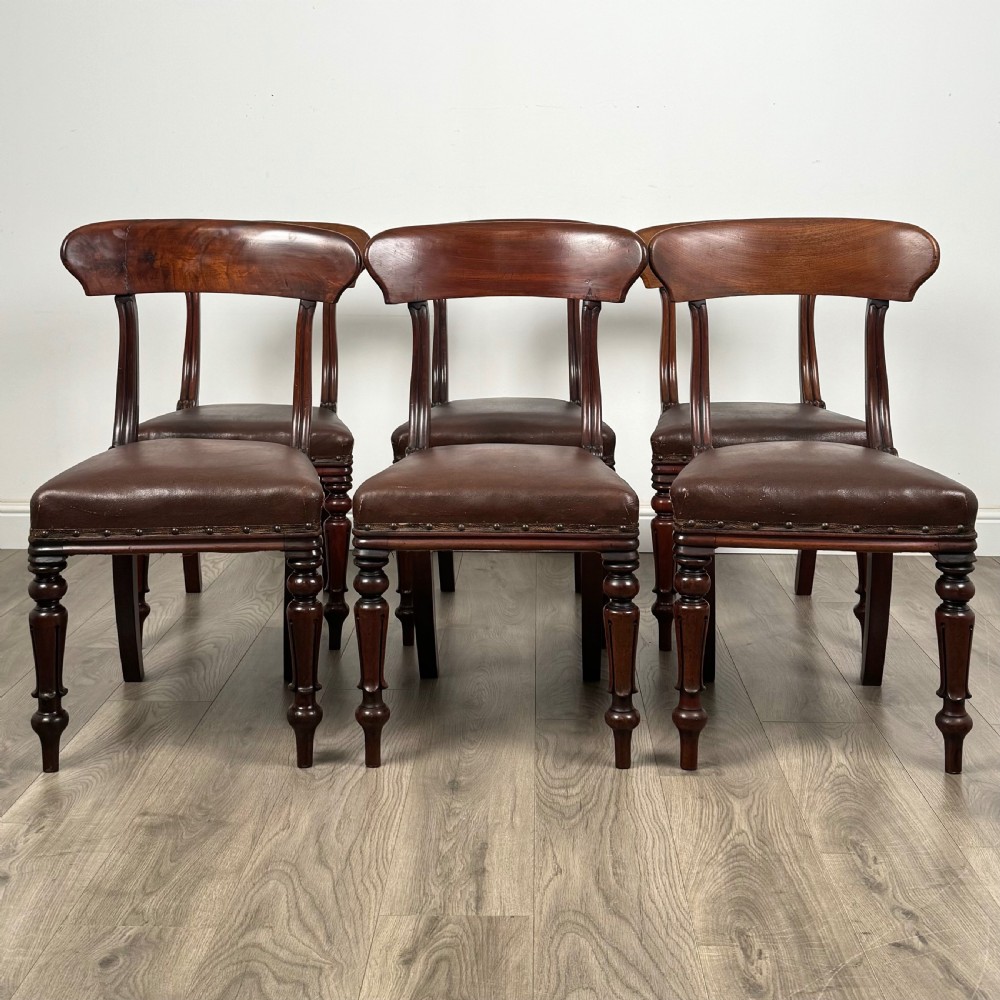 Antique Early 19th Century Set Of 6 William IV Dining Chairs 