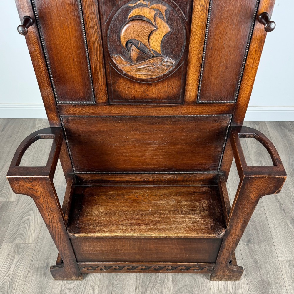 Antique 20th Century Carved Oak Hall Stand  View IX