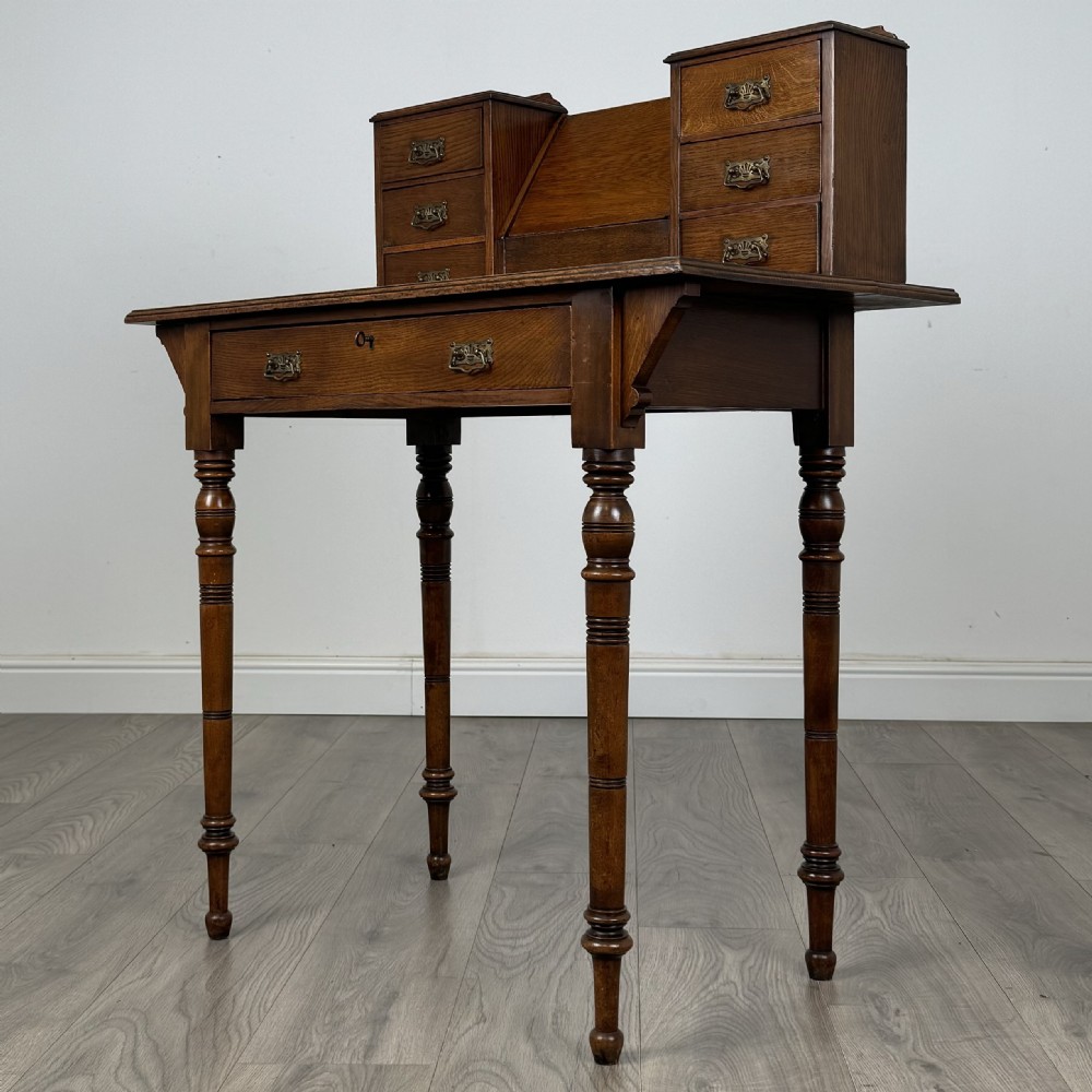  Antique Unusual 20th Century Desk In Oak 
 View II