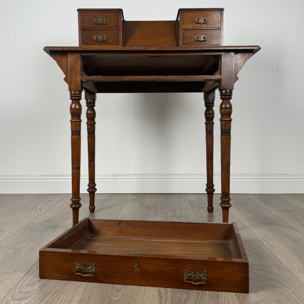  Antique Unusual 20th Century Desk In Oak 
 View XIII