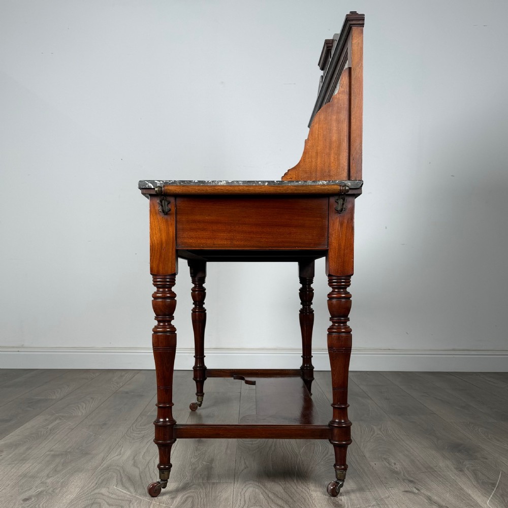 Antique Late 19th Century Marble Top Washstand In Walnut 
 View III