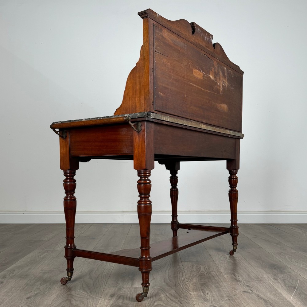 Antique Late 19th Century Marble Top Washstand In Walnut 
 View IV