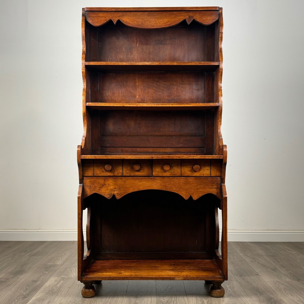 Antique Unusual 19th Century Dresser In Oak 