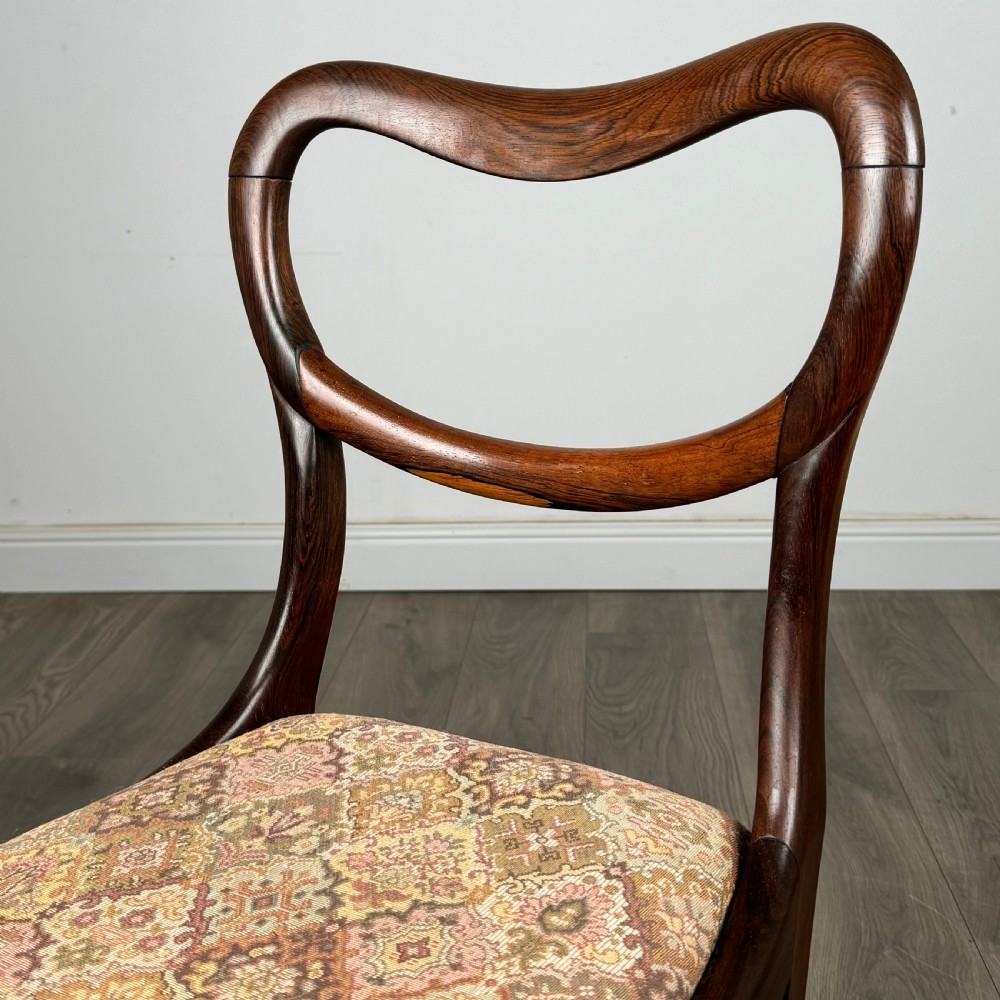 Antique 19th Century Set Of 6 Balloon Back Dining Chairs 
 View V