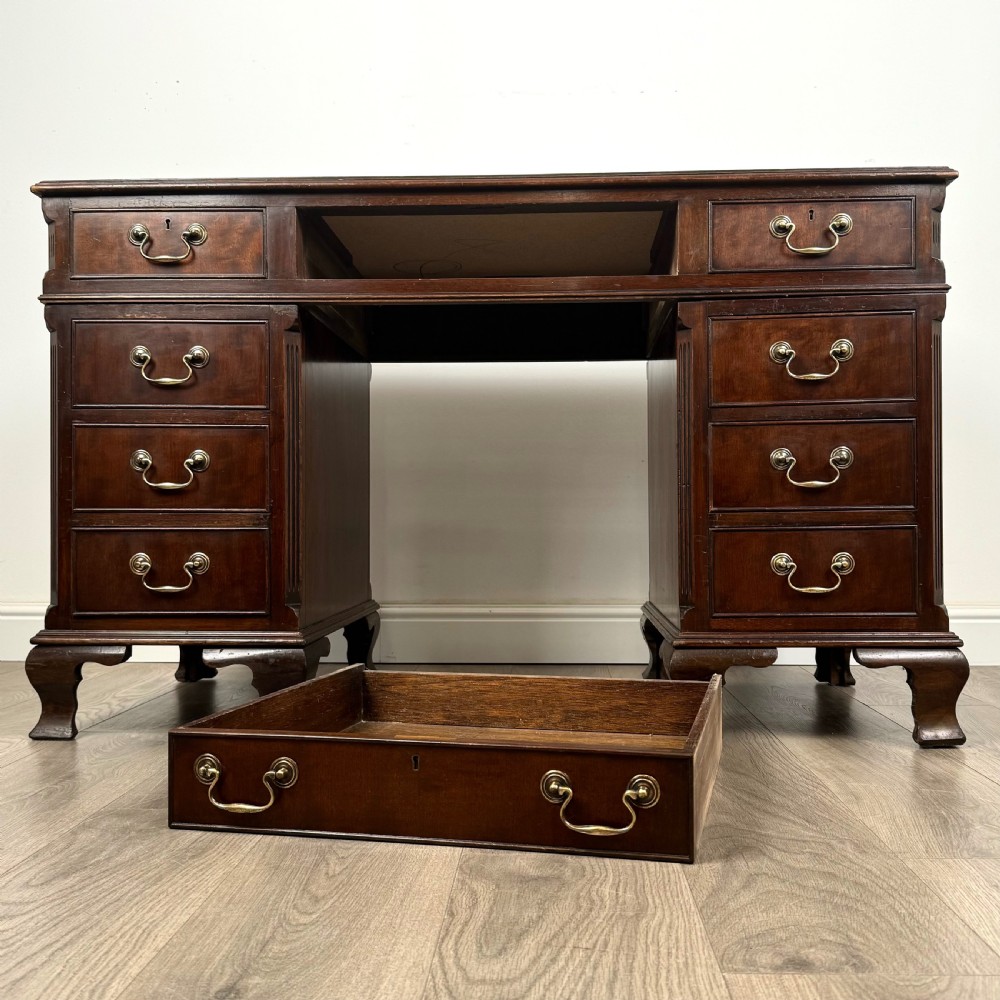Antique 20th Century Pedestal Desk In Mahogany 
 View VIII