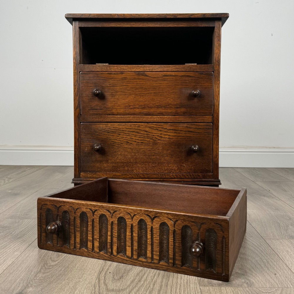 Antique Small 20th Century Chest Of Drawers In Oak  View X