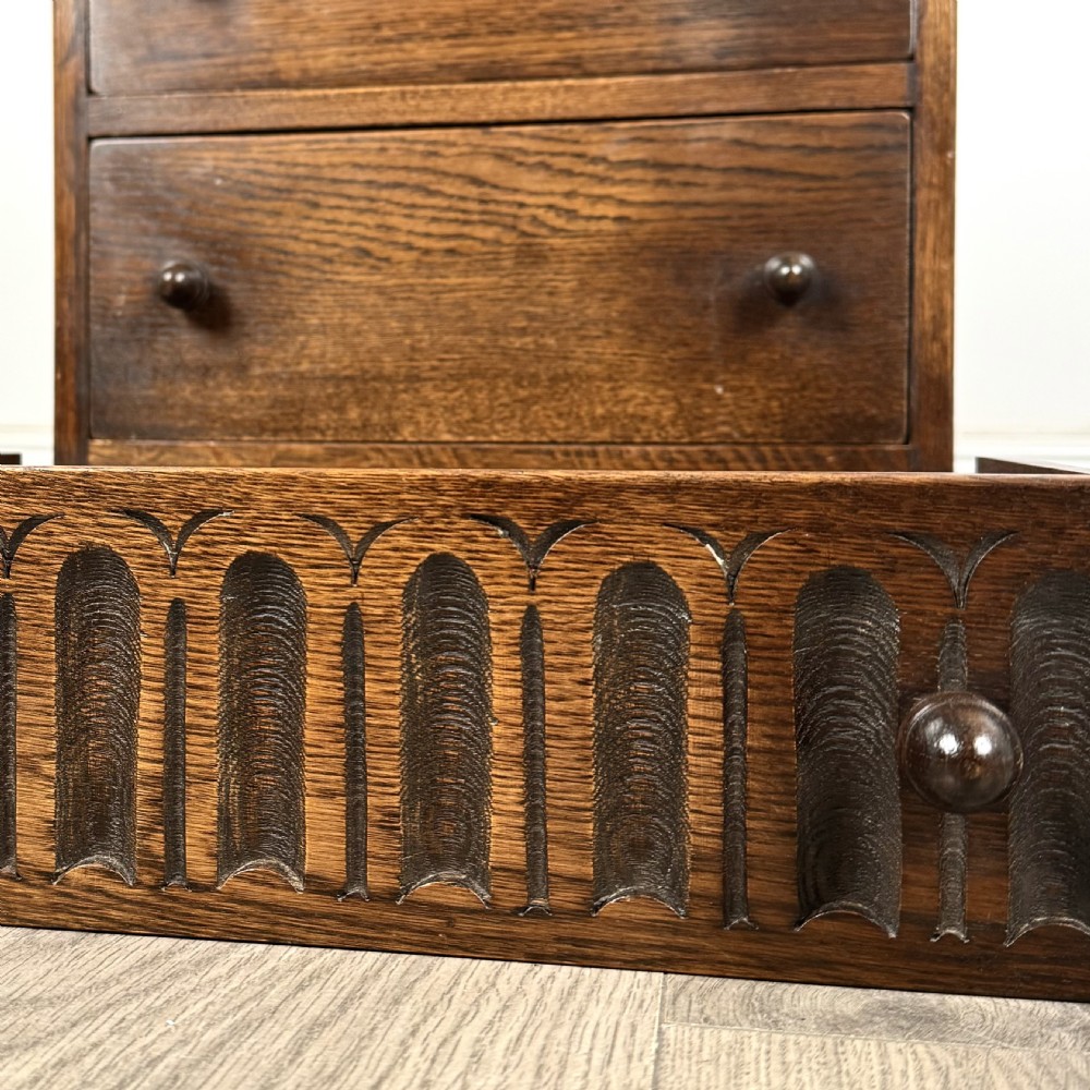 Antique Small 20th Century Chest Of Drawers In Oak  View XI
