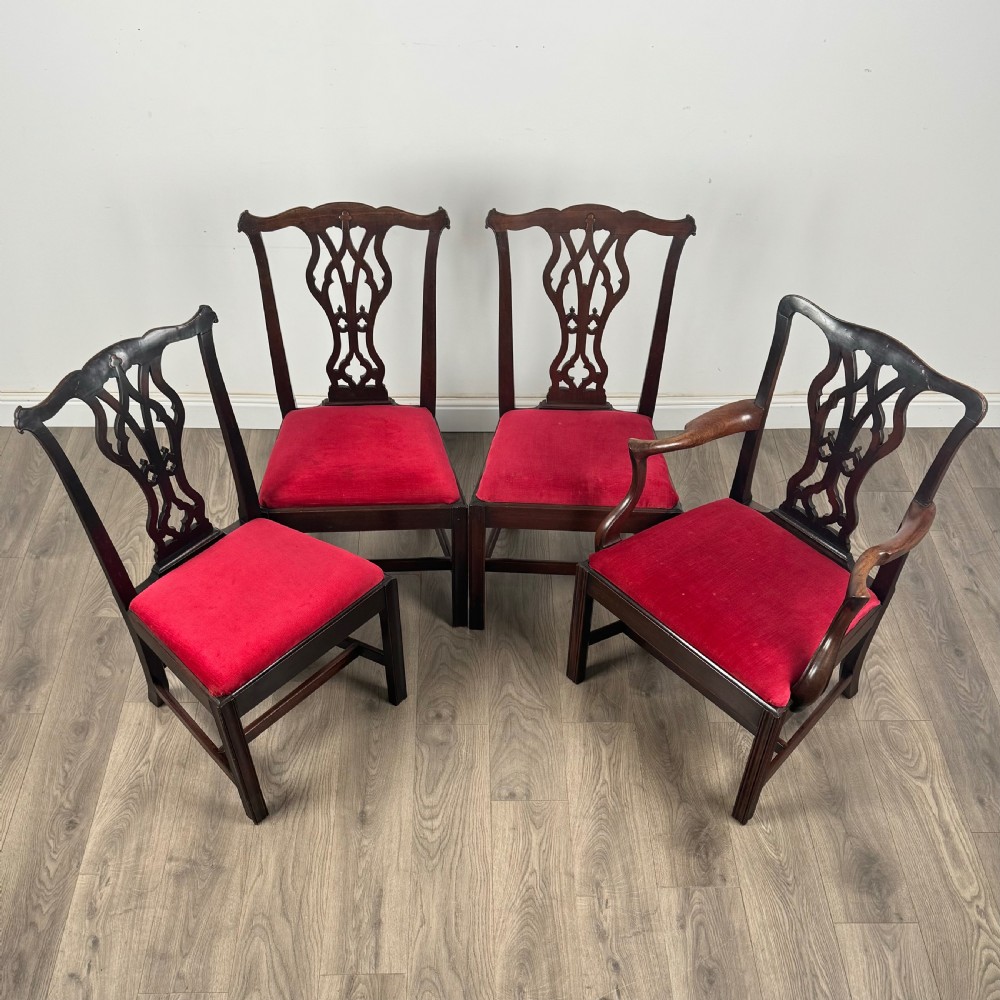 Antique 18th Century Unusual Set Of 8 Irish Dining Chairs 
 View II