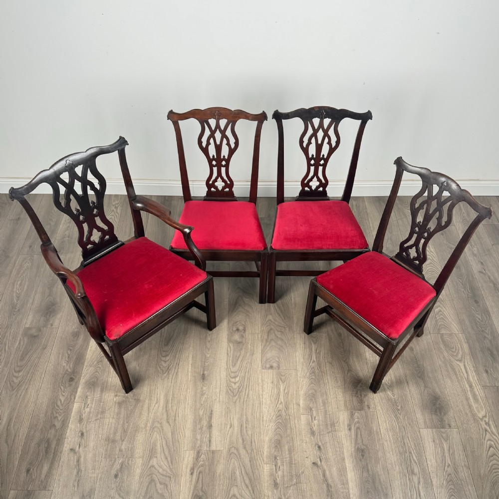 Antique 18th Century Unusual Set Of 8 Irish Dining Chairs 
 View III