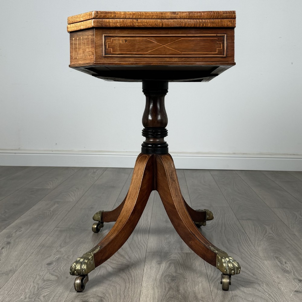  Antique Early 19th Century Regency Card Table In Mahogany  View II