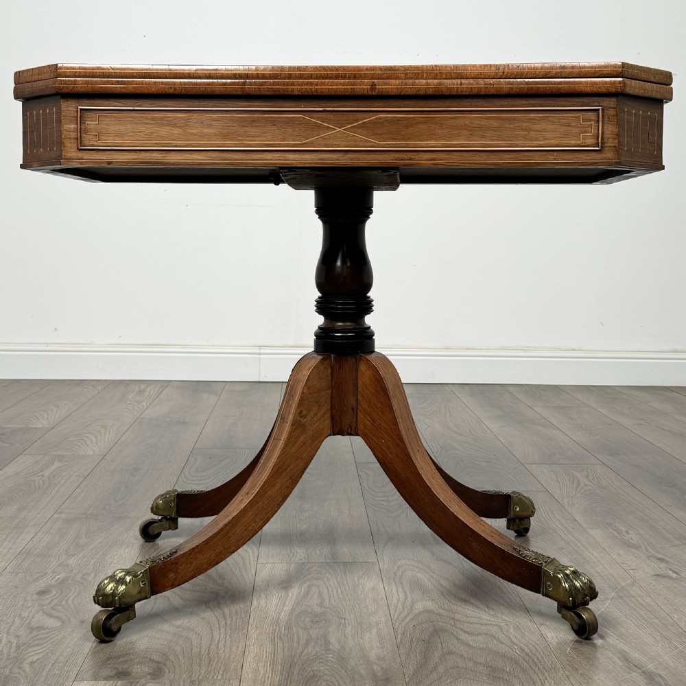  Antique Early 19th Century Regency Card Table In Mahogany  View III