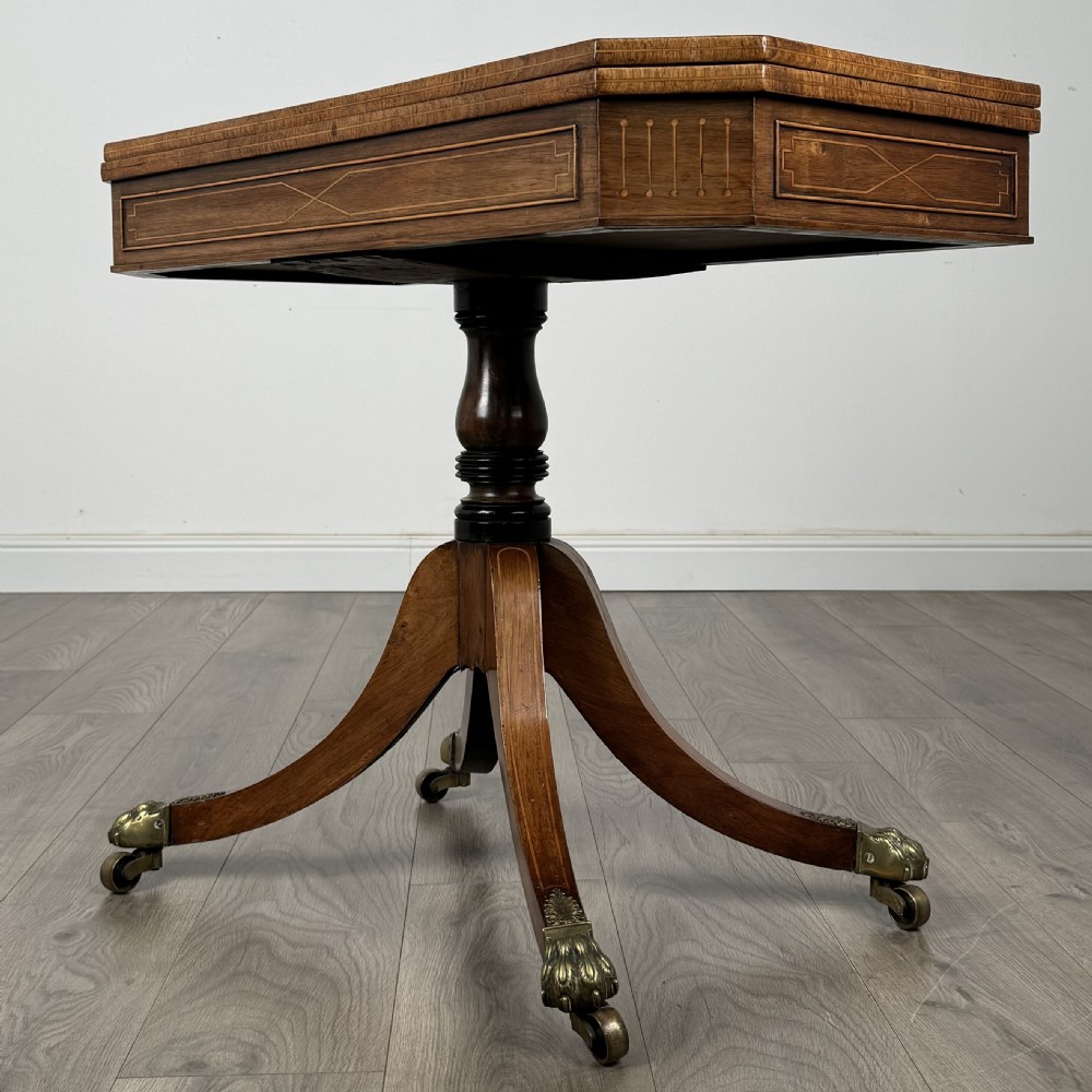  Antique Early 19th Century Regency Card Table In Mahogany  View IV