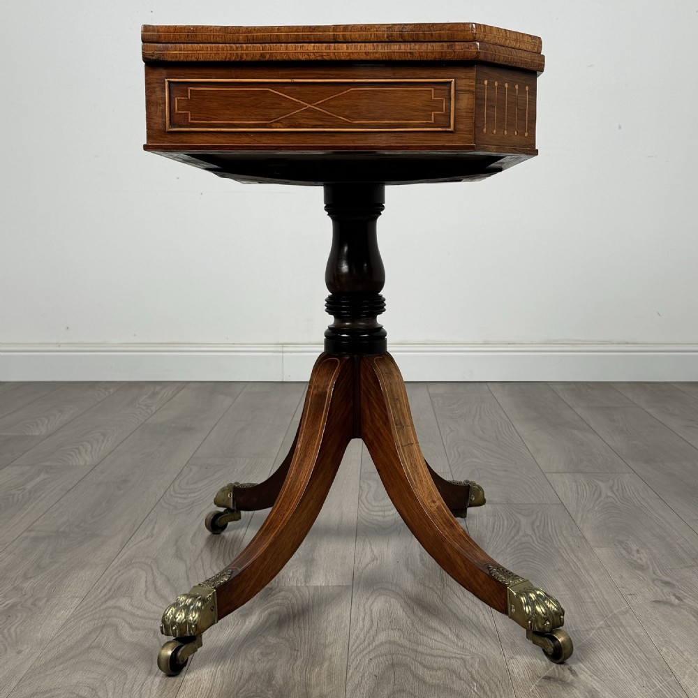  Antique Early 19th Century Regency Card Table In Mahogany  View VII