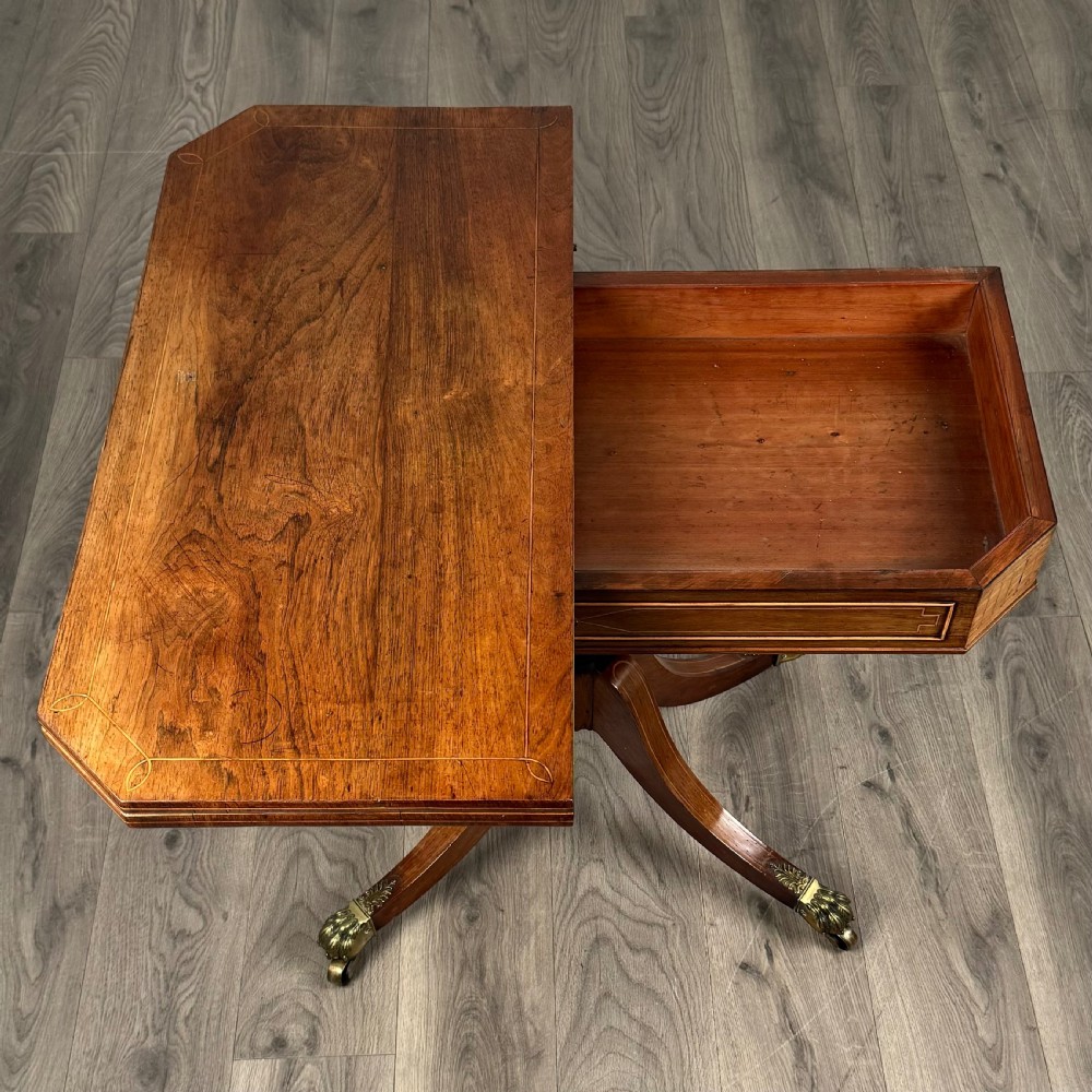  Antique Early 19th Century Regency Card Table In Mahogany  View IX
