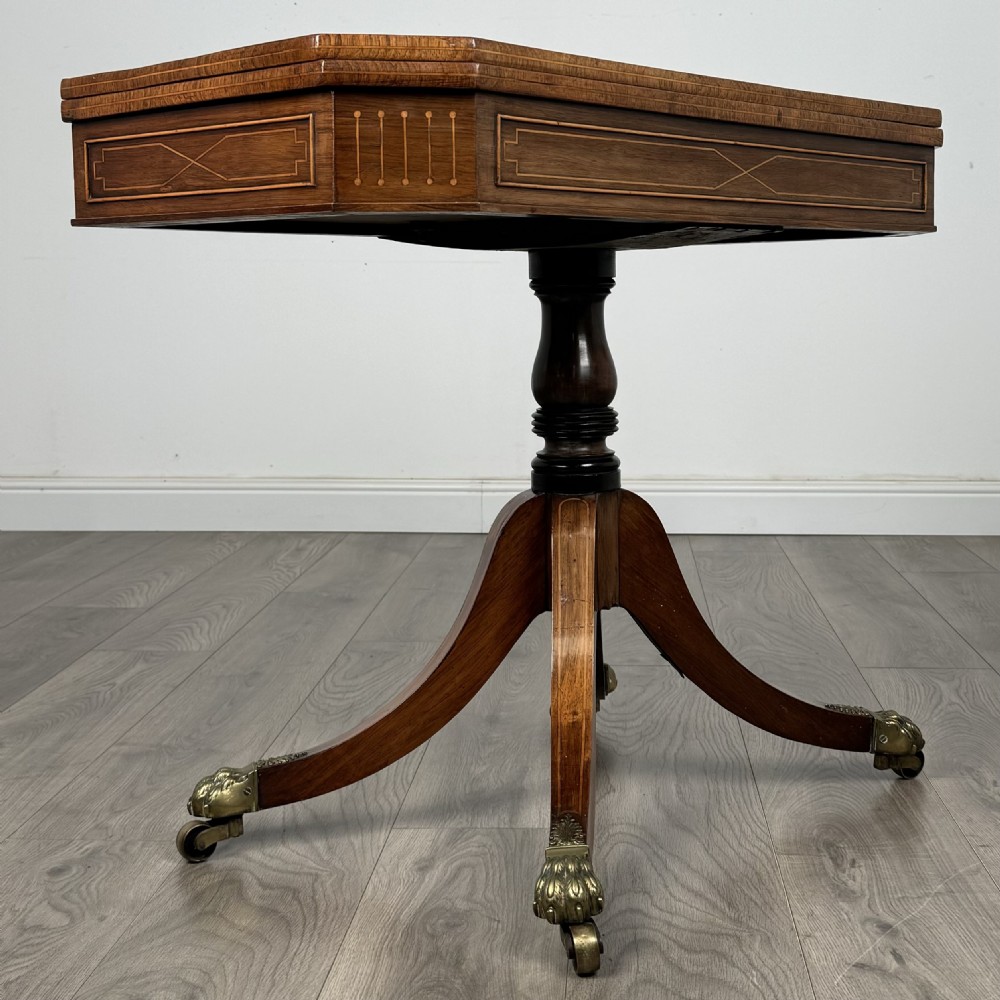  Antique Early 19th Century Regency Card Table In Mahogany  View XI