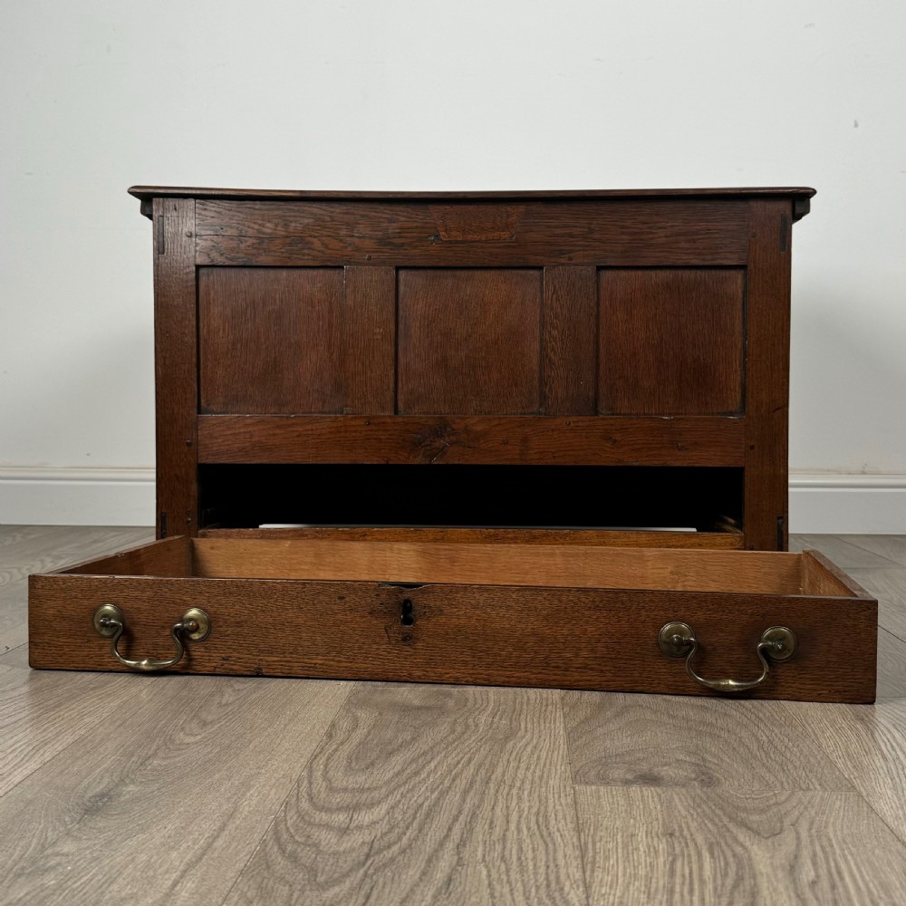  Antique Small 19th Century Mule Chest In Oak  View XI