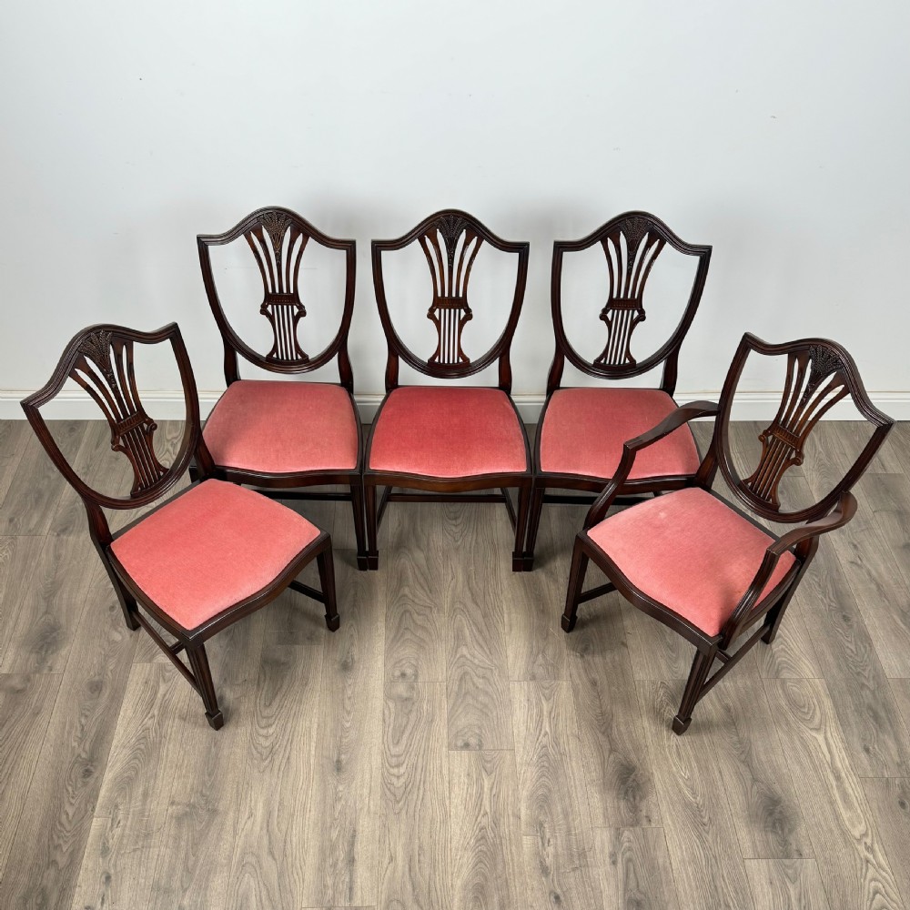 Antique 20th Century Set Of 10 Hepplewhite Style Dining Chairs  View II