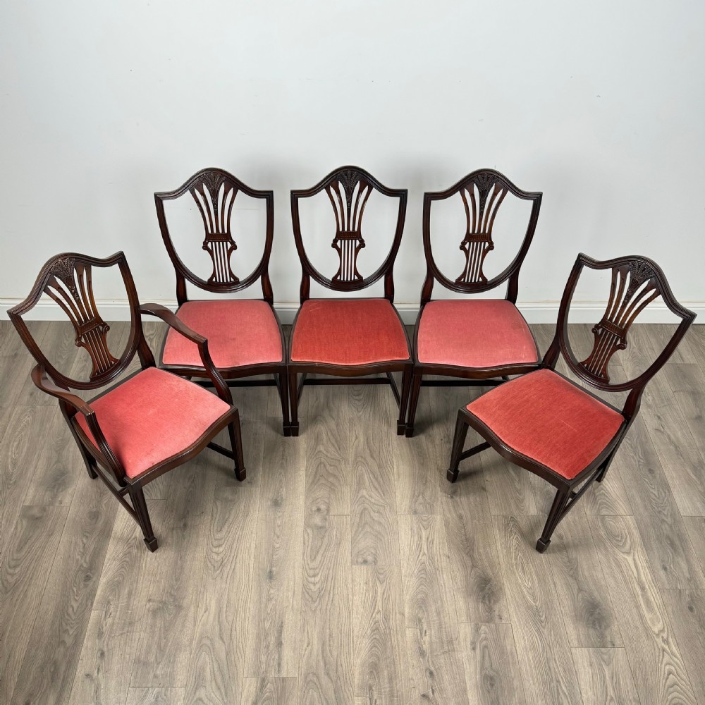  Antique 20th Century Set Of 10 Hepplewhite Style Dining Chairs  View III