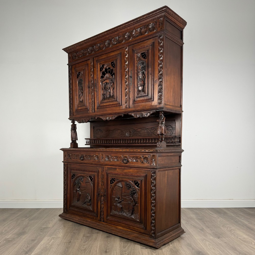 Antique 19th Century French Breton Sideboard In Chestnut 
 View III
