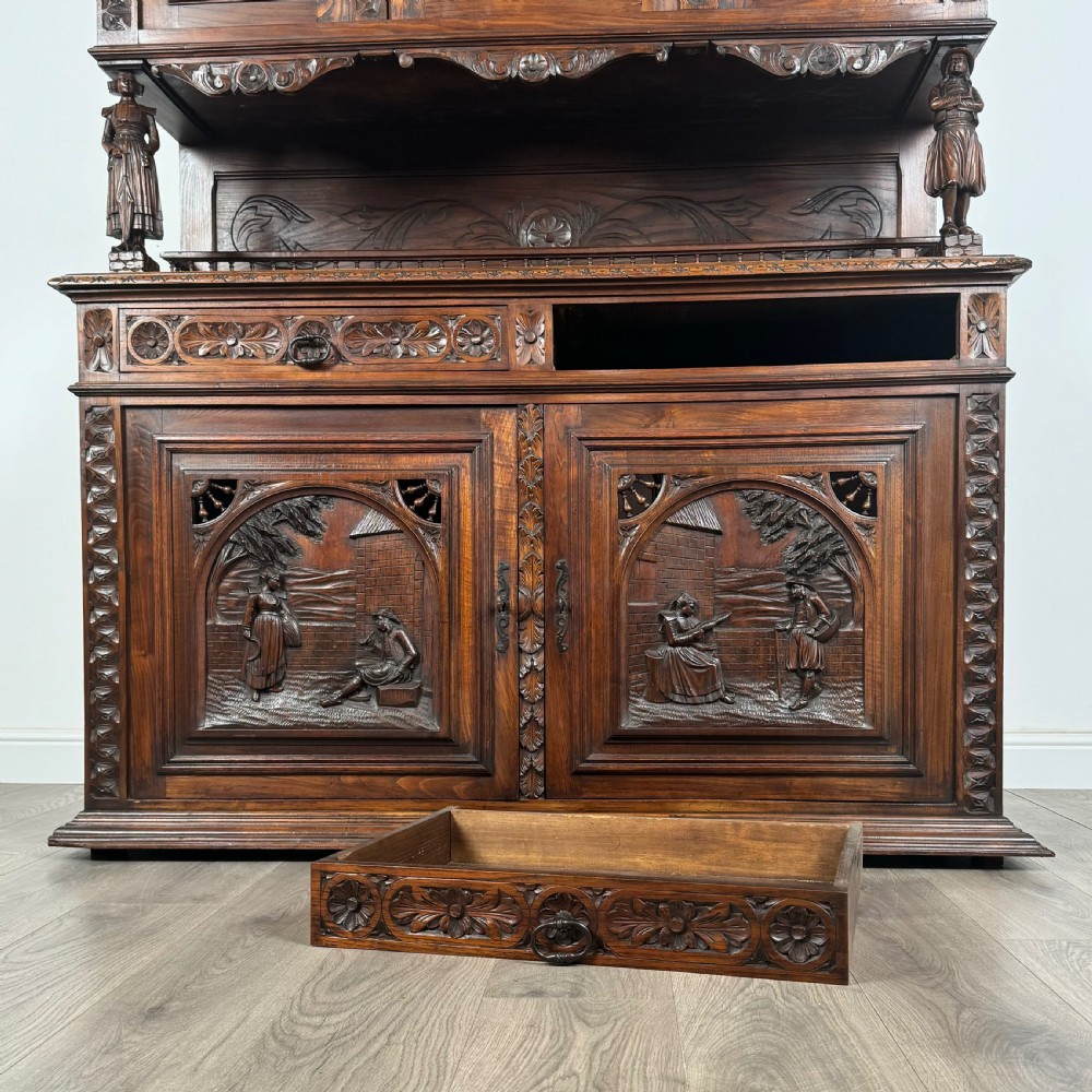 Antique 19th Century French Breton Sideboard In Chestnut 
 View XI