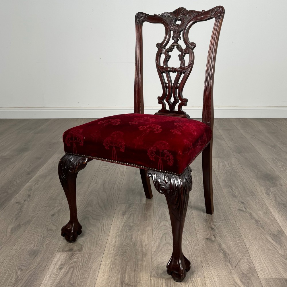  Antique 19th Century Set Of 6 Chippendale Style Dining Chairs 
 View III