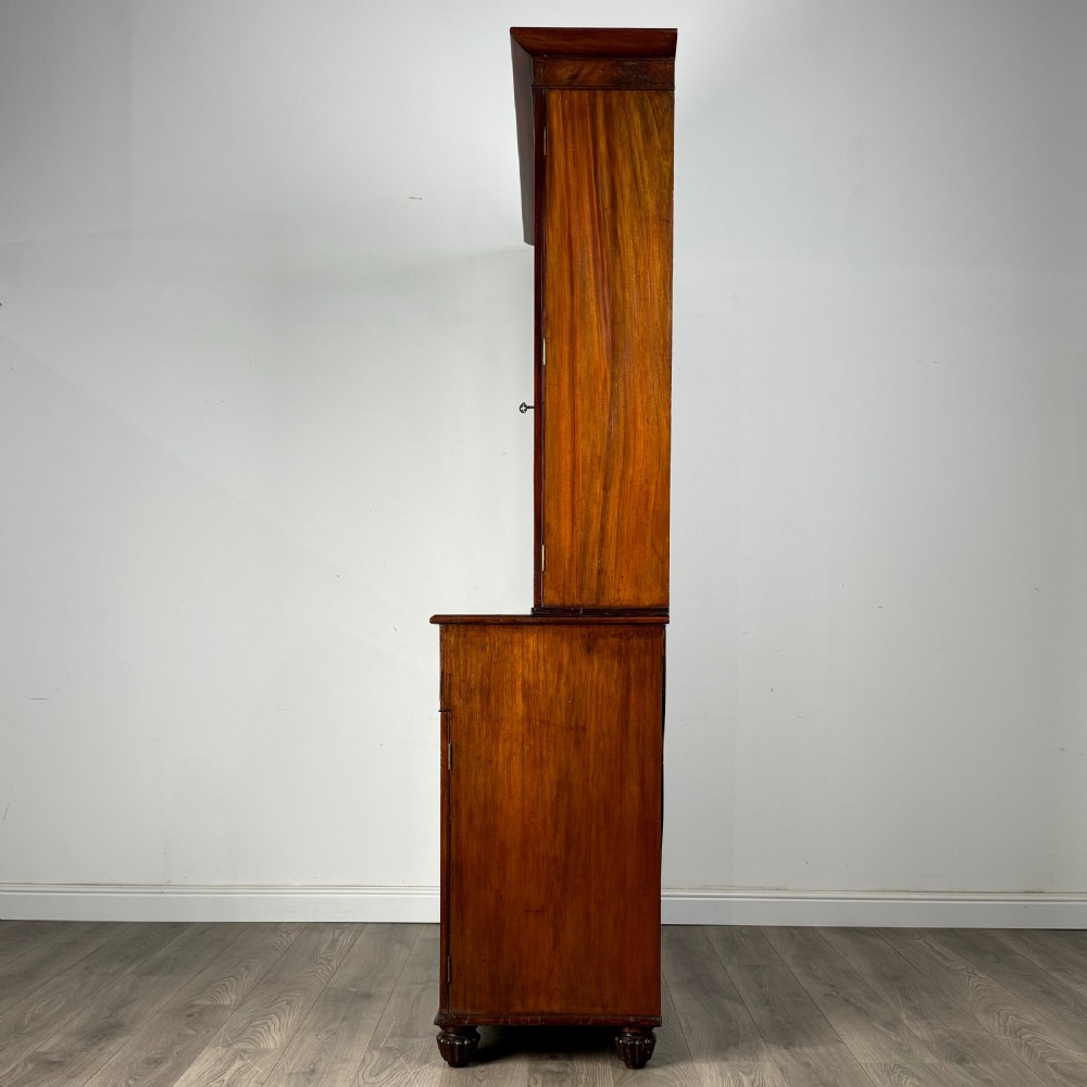 Antique 19th Century Bookcase On Cupboard In Mahogany 
 View IV