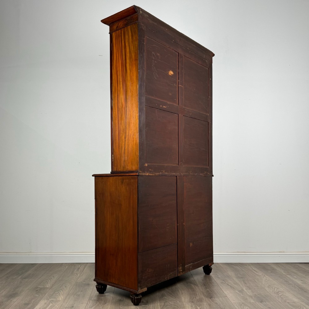 Antique 19th Century Bookcase On Cupboard In Mahogany 
 View V