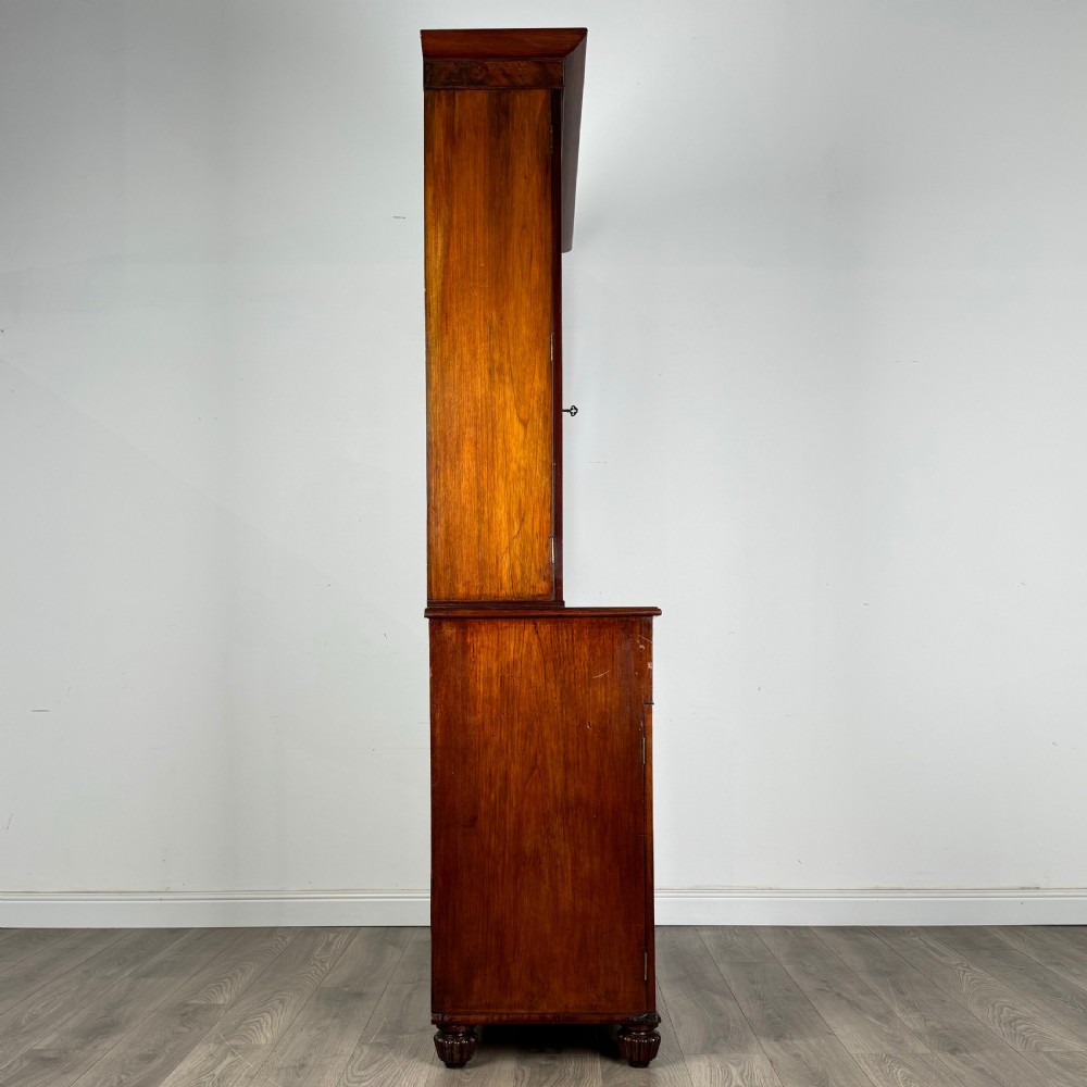 Antique 19th Century Bookcase On Cupboard In Mahogany 
 View VIII