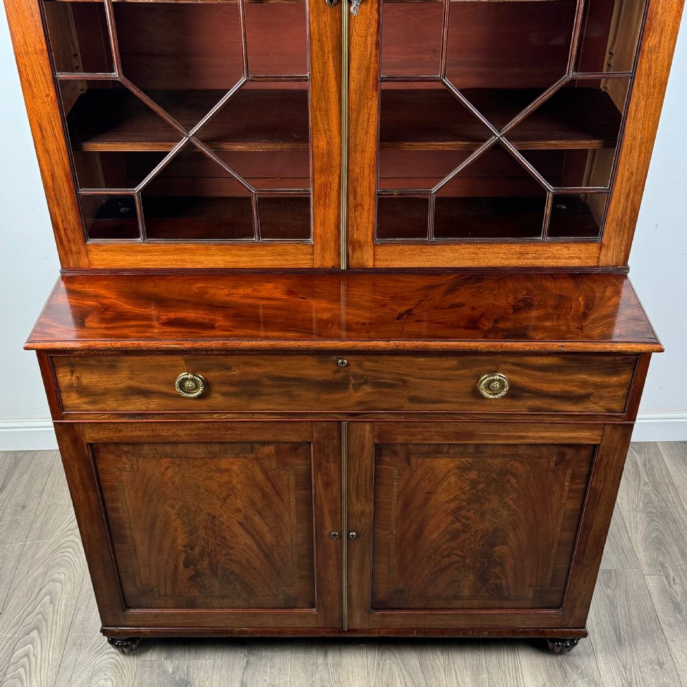 Antique 19th Century Bookcase On Cupboard In Mahogany 
 View X