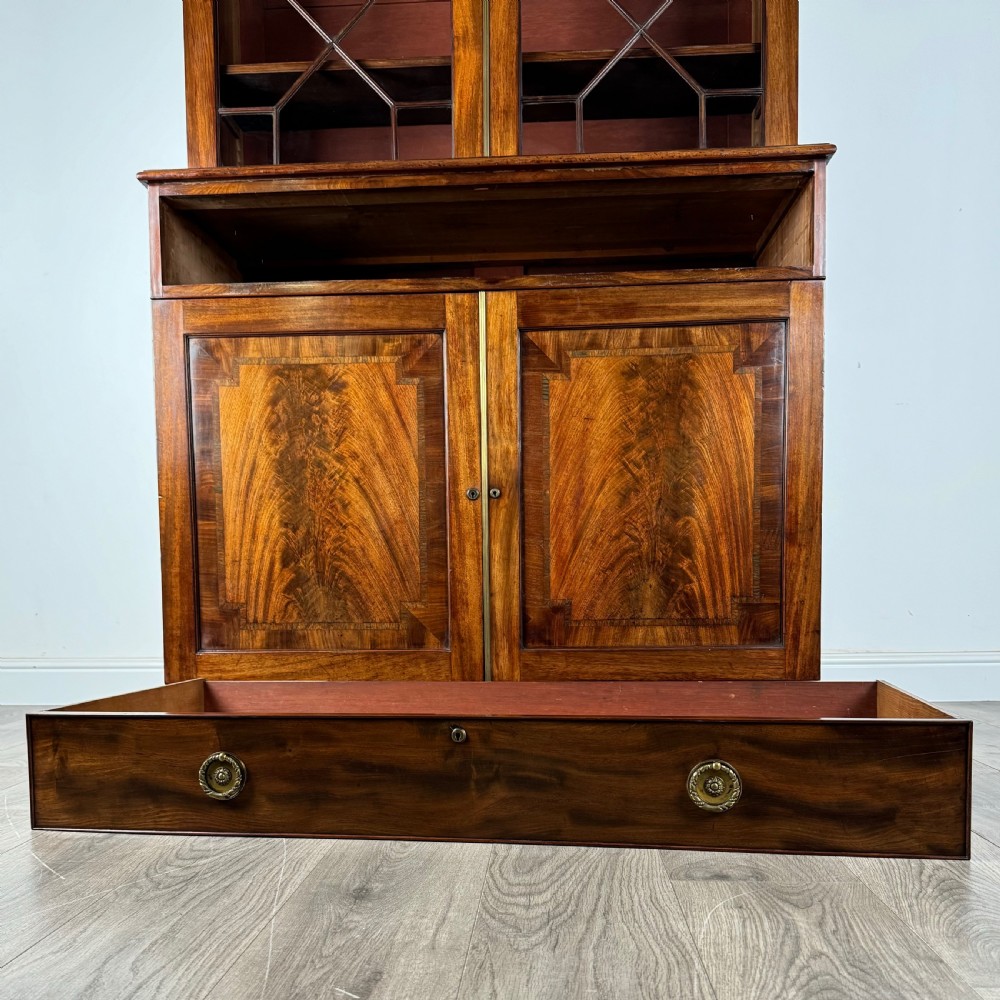 Antique 19th Century Bookcase On Cupboard In Mahogany 
 View XI