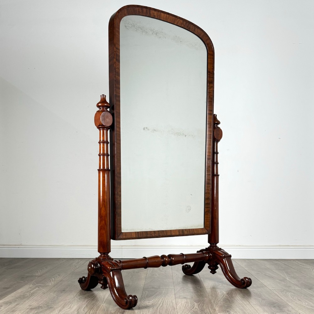 Antique Large 19th Century Fine Quality Victorian Cheval Mirror