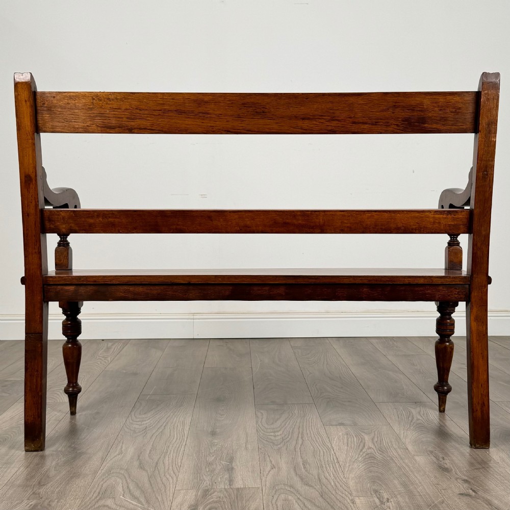  Antique 20th Century Good Quality Hall Bench In Walnut 
 View V