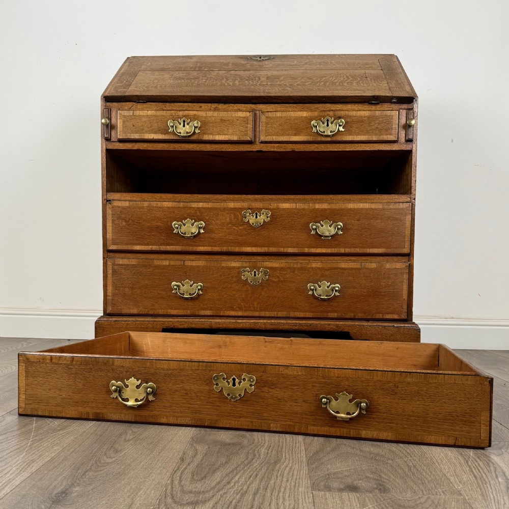 Antique 18th Century Fine Quality Bureau In Golden Oak 
 View XVIII