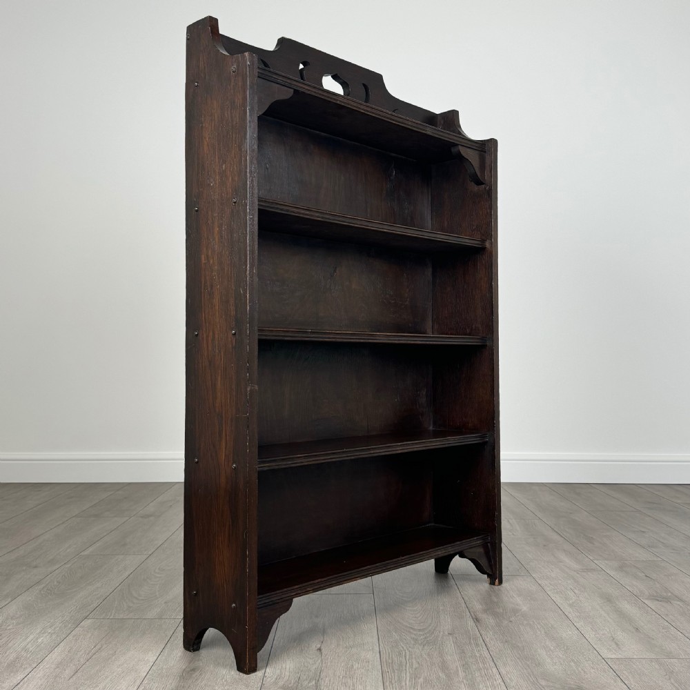  Antique 20th Century Small Arts And Crafts Bookcase In Oak  View VIII