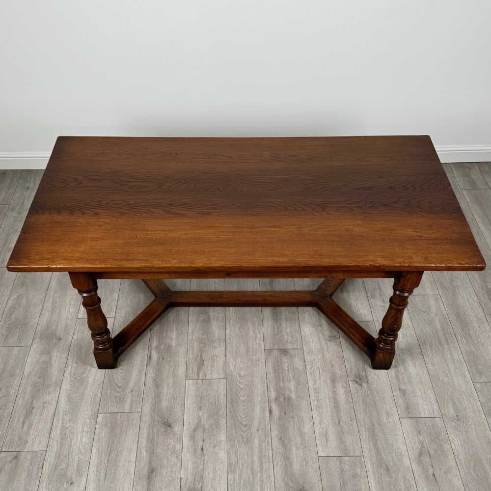  Antique 20th Century Refractory Style Dining Table In Oak 
 View IV