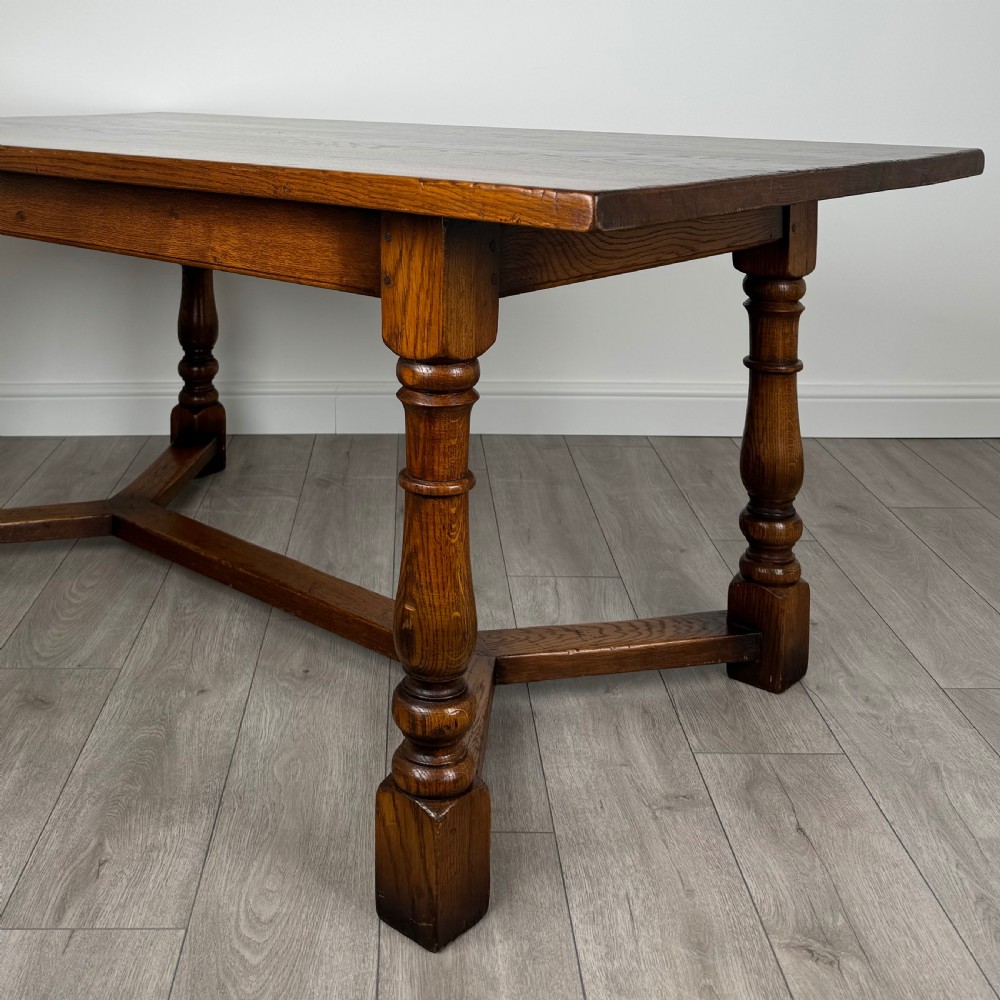 Antique 20th Century Refractory Style Dining Table In Oak 
 View V