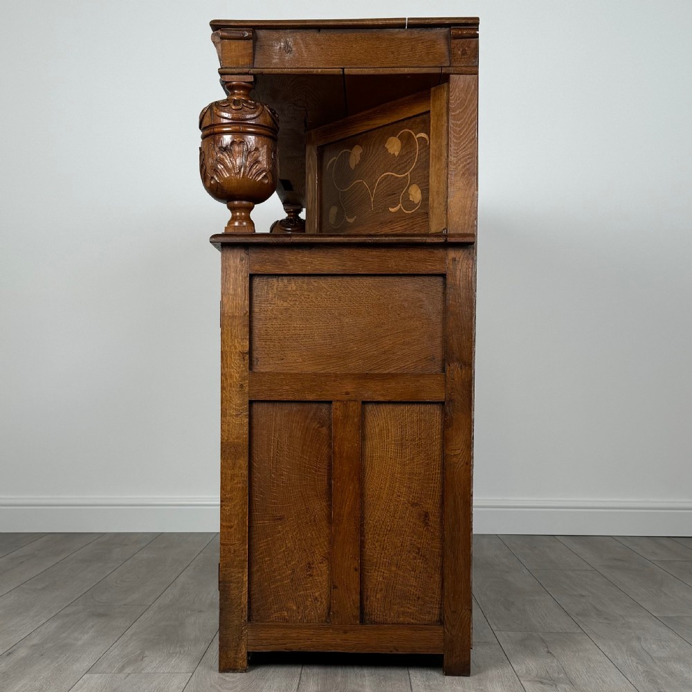 Antique 20th Century Elizabethan Style Court Cupboard In Oak  View IV