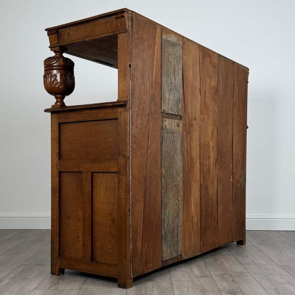 Antique 20th Century Elizabethan Style Court Cupboard In Oak  View VI