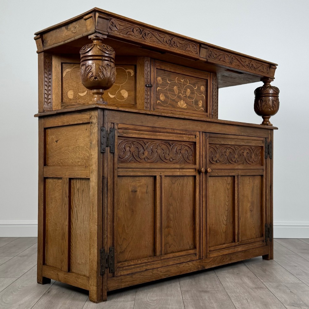 Antique 20th Century Elizabethan Style Court Cupboard In Oak  View VII