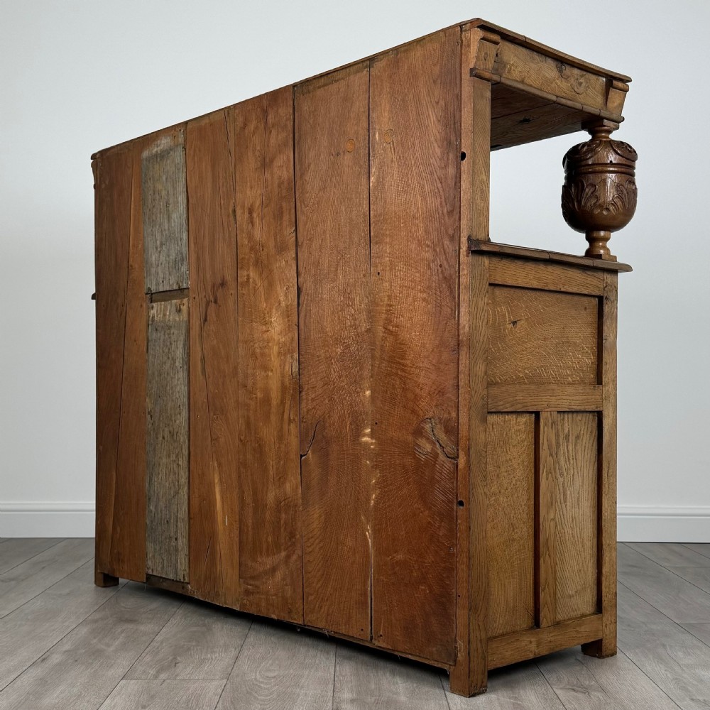 Antique 20th Century Elizabethan Style Court Cupboard In Oak  View IX